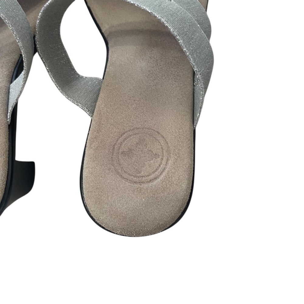 Charleston Shoe Co Jac Strappy Heel Sandal Silver Comfort Shoes Size 9 - Picture 6 of 9